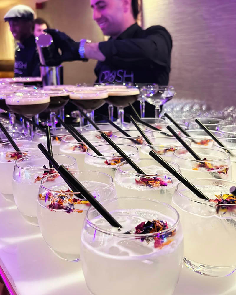 Barman serving cocktails